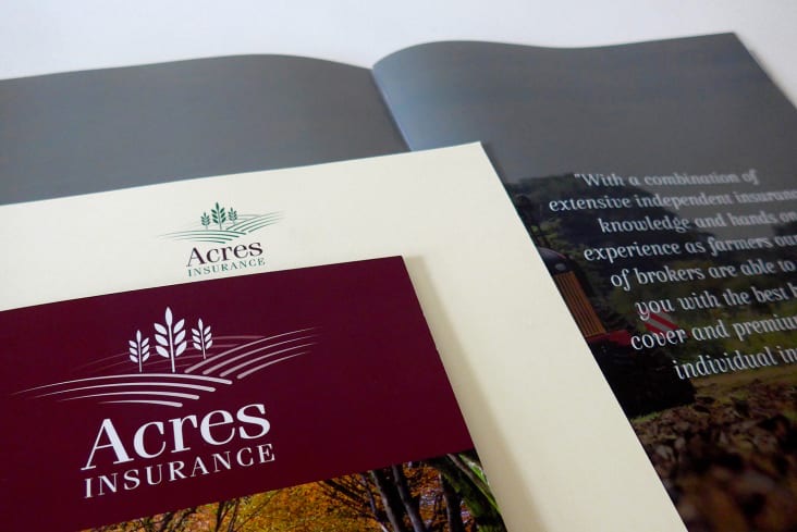 Acres Insurance — corporate and commercial brochures and stationery