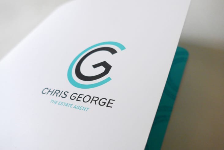 Chris George — sales folder with round die-cut pocket
