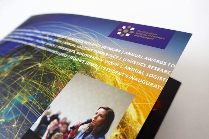 The Chartered Institute of Logistics and Transport — square gatefold brochure and perforated event passes